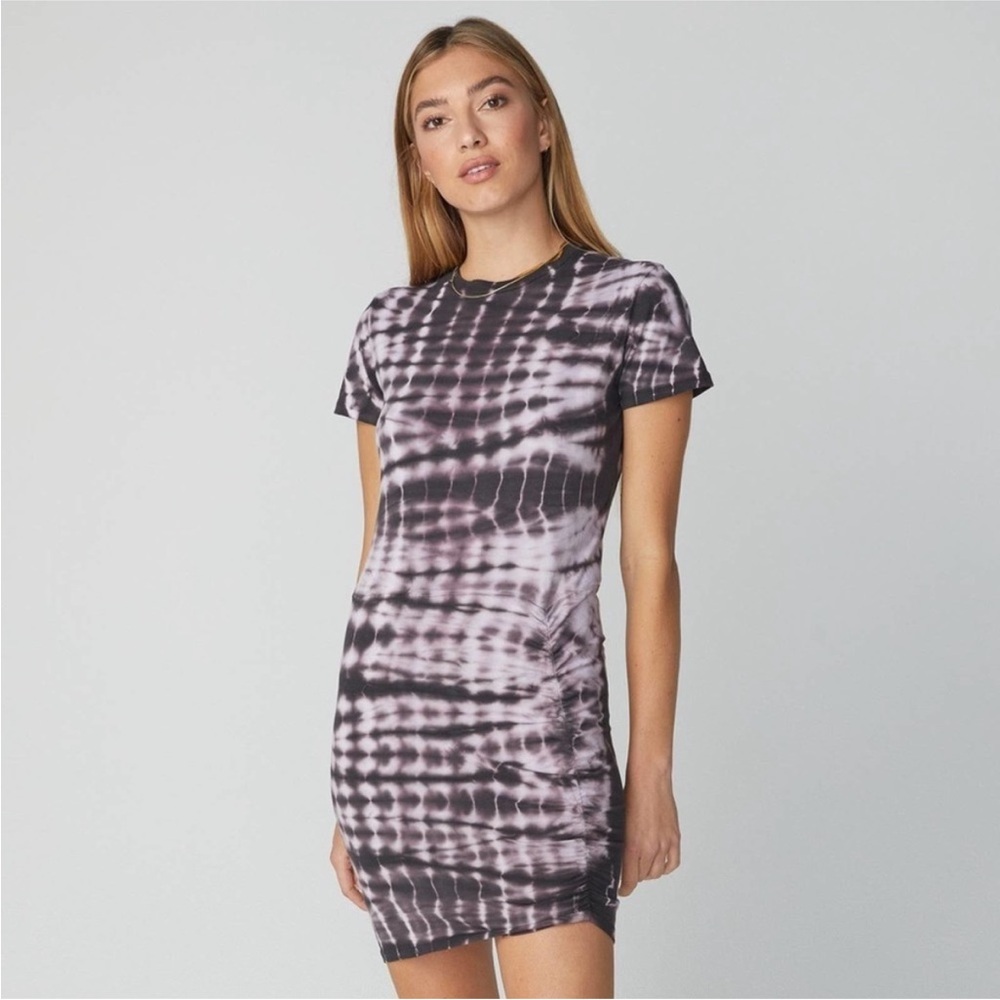 MONROW Shirred Dress with Alligator Tie Dye Size Large